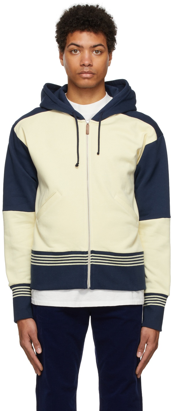 Wales Bonner Off-White & Blue Stereo Hoodie Wales Bonner