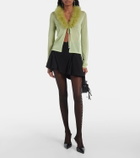 Blumarine Feather-trimmed cardigan