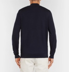 Hugo Boss - Textured-Knit Virgin Wool Half-Zip Sweater - Men - Navy