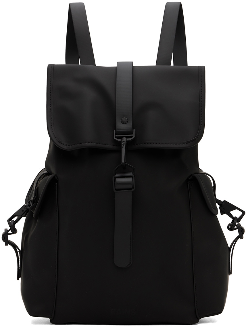RAINS Black Rucksack Cargo Backpack Rains