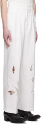 Feng Chen Wang White Cutout Trousers