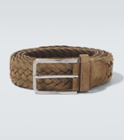 Canali Braided suede belt
