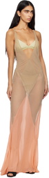 The Attico Beige & Pink Maxi Dress