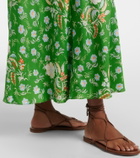 Dôen Valerine floral silk satin maxi dress