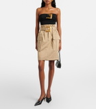 Balmain Belted cotton gabardine miniskirt