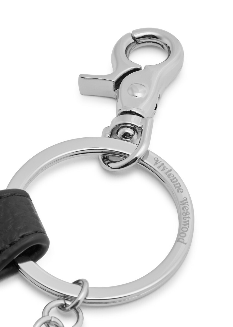 Vivienne Westwood Logo Heart Silver-plated Keyring - Black - One Size