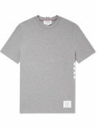 Thom Browne - Striped Cotton-Piqué T-Shirt - Gray
