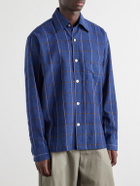 Kartik Research - Checked Cotton-Canvas Shirt - Blue