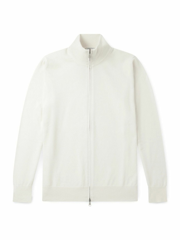 Photo: Ghiaia Cashmere - Cashmere Zip-Up Sweater - Neutrals