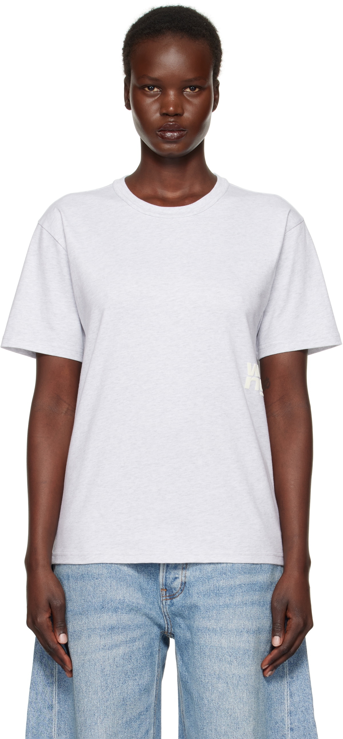 Tシャツ・カットソー Alexander Wang Puff logo t-shirt Grey alexanderwang.t Gray Puff Logo T-shirt alexanderwang.t