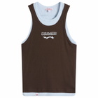 Charles Jeffrey Loverboy Women's Double Logo Tank Top in Brown/Light Blue