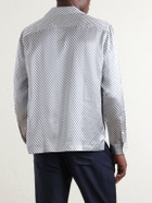 Frescobol Carioca - Safra Camp-Collar Printed Silk-Satin Shirt - Blue