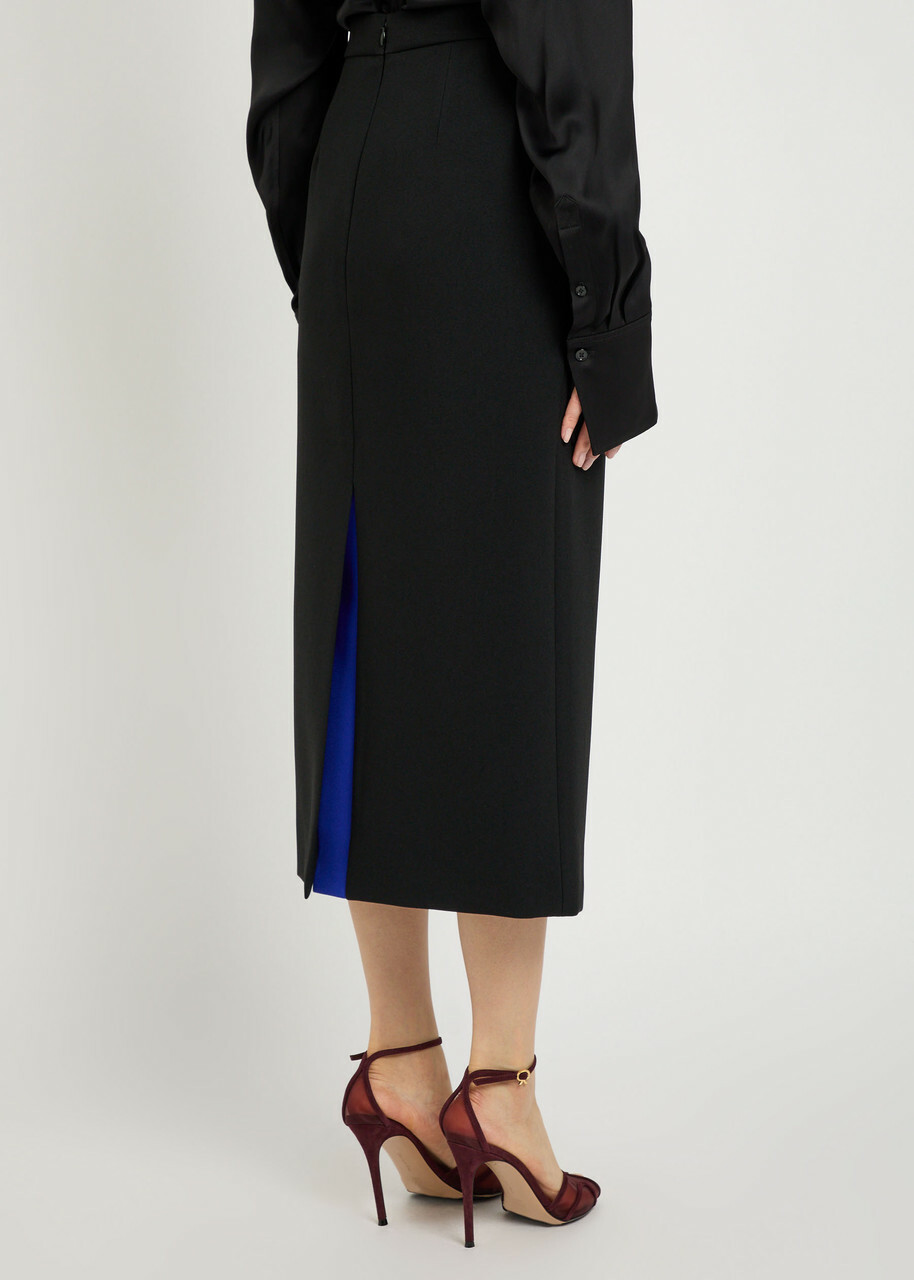 Roksanda Amel Crepe Midi Skirt Black