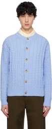 AFTER PRAY Blue Ernest Cable Knit Cardigan