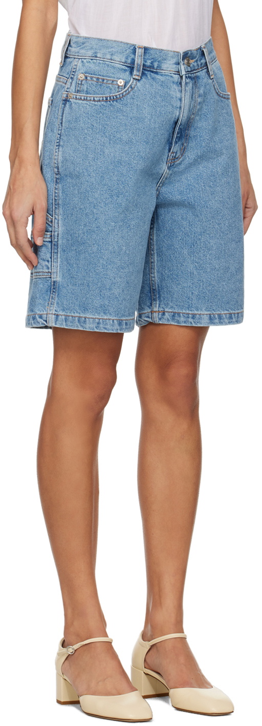 Dunst Blue Contrast Denim Shorts