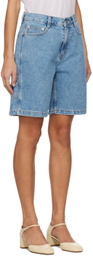 Dunst Blue Contrast Denim Shorts