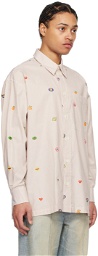 Kenzo Brown & Off-White Kenzo Paris Fruit Stickers Shirt