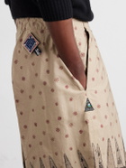 KAPITAL - Wide-Leg Printed Cotton Shorts - Neutrals