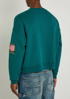 Cherry Los Angeles America's Favourite Crew-neck Cotton Sweatshirt Teal