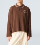 Bode Geneva waffle-knit cotton polo sweater