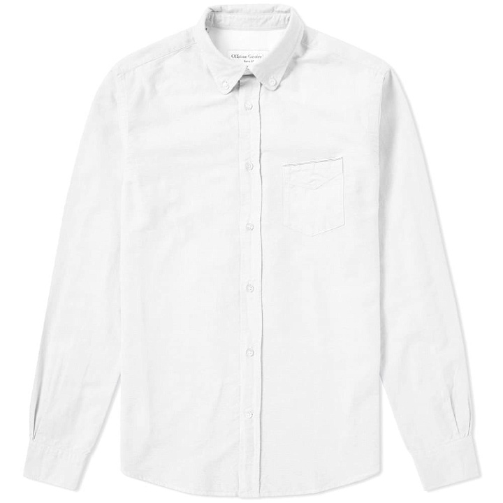 Photo: Officine Generale Button Down Japanese Selvedge Oxford Shirt White