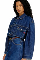 Diesel Cropped oversized denim trucker jacket - Denim Jackets Womens in Blue