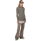 Rick Owens Gray Tower Ribbed Round Neck Sweater