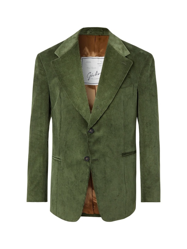 Photo: GIULIVA HERITAGE - Alfonso Prince of Wales Checked Virgin Wool Blazer - Green