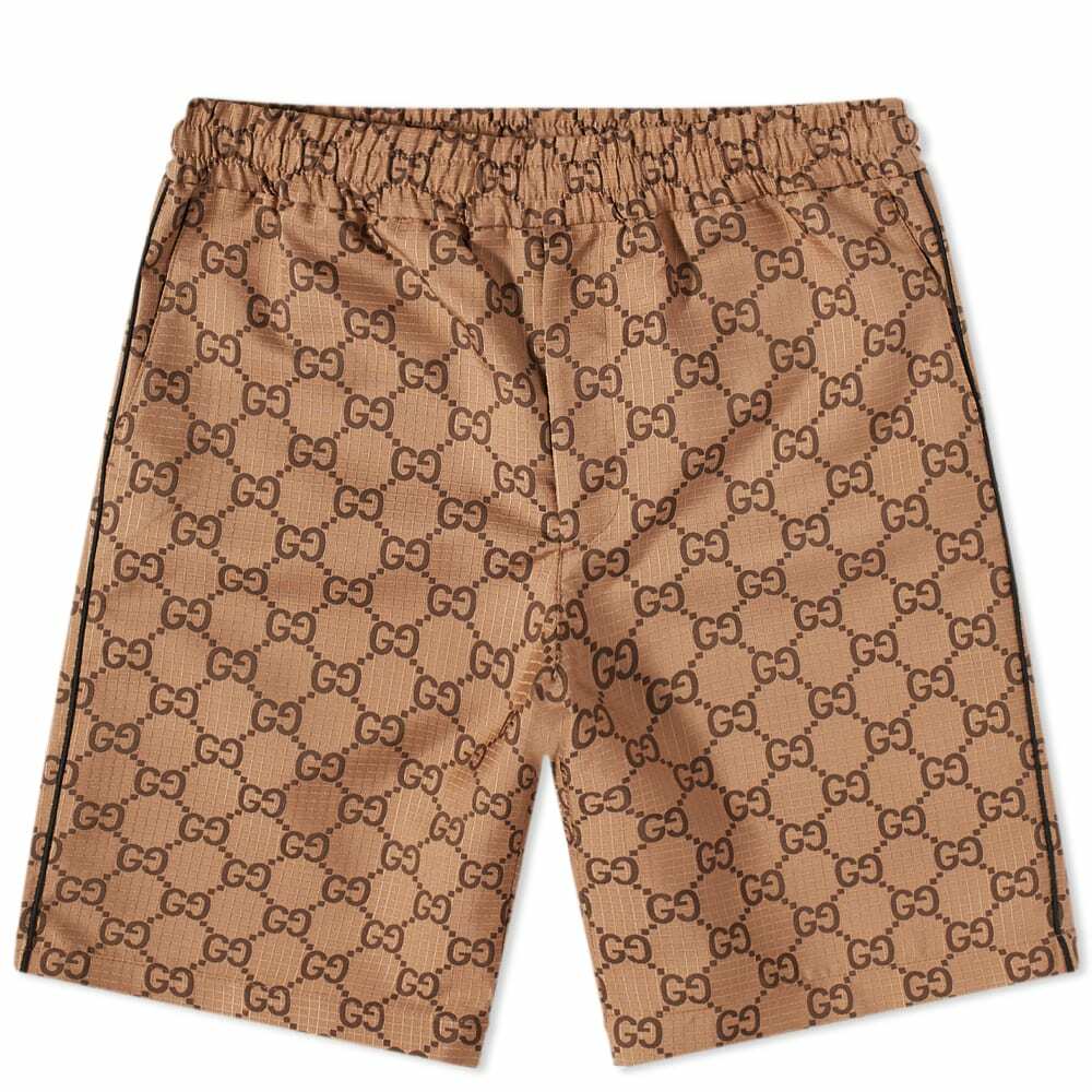 GUCCI GGロゴ ショートパンツ L ベージュ・ブラウン Gucci Men's GG All Over Ripstop Short in Beige Gucci