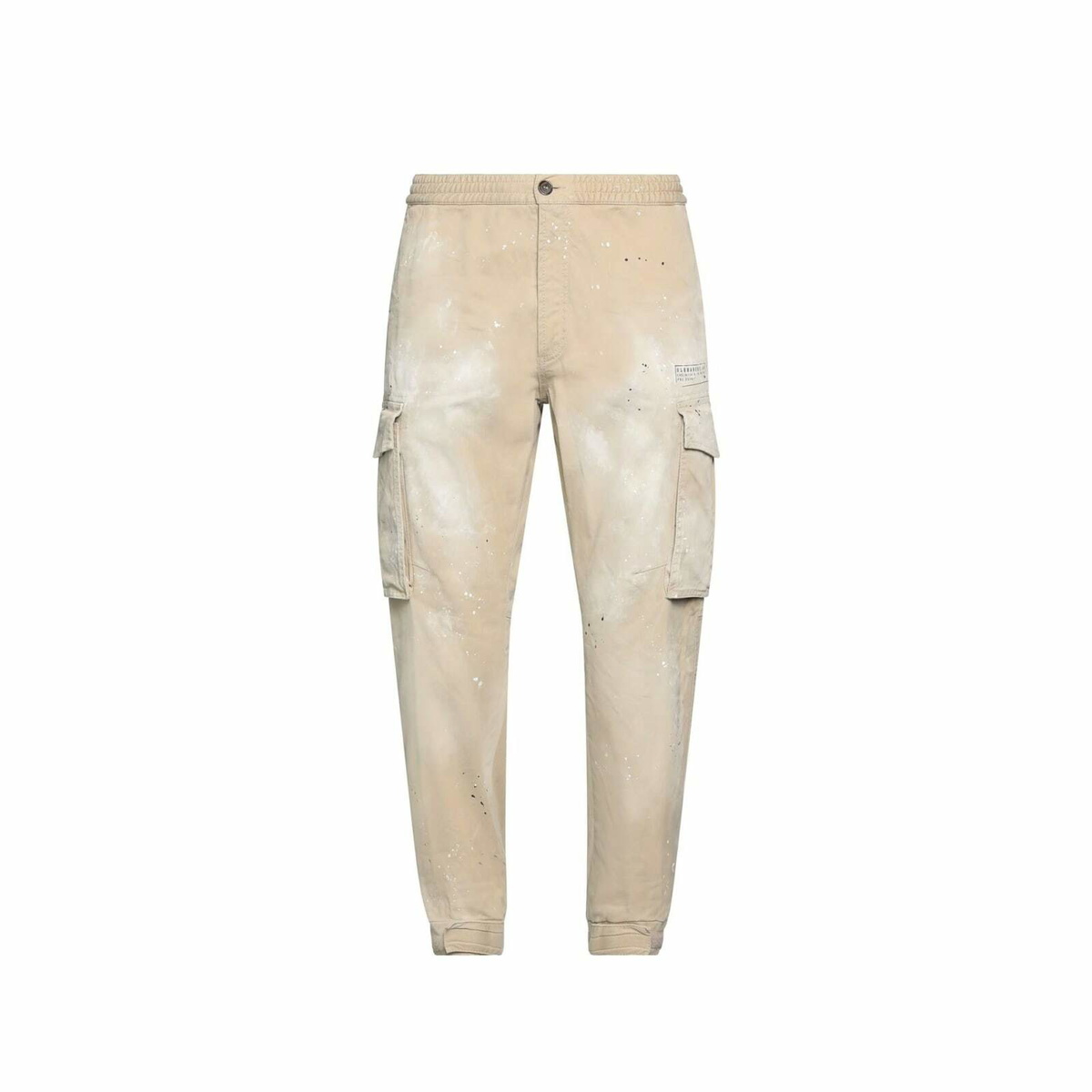 Dsquared Men Olive Green Stretch Cotton Loose Cargo Pant