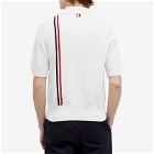 Thom Browne Men's Intarsia RWB Stripe Polo Shirt in White