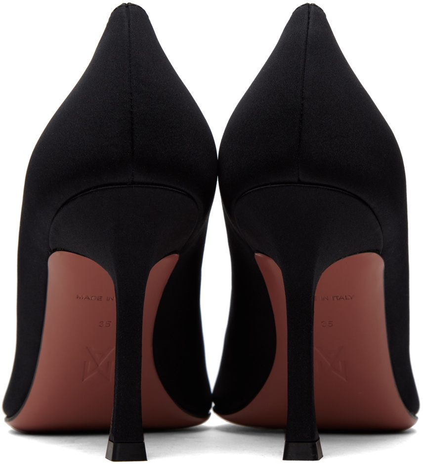 Amina Muaddi Black Silk Pumps