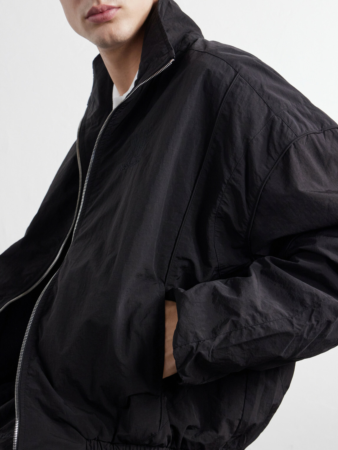 NAHMIAS - Logo-Embroidered Shell Jacket - Black