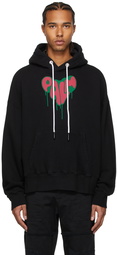 Palm Angels Black Spray Heart Hoodie