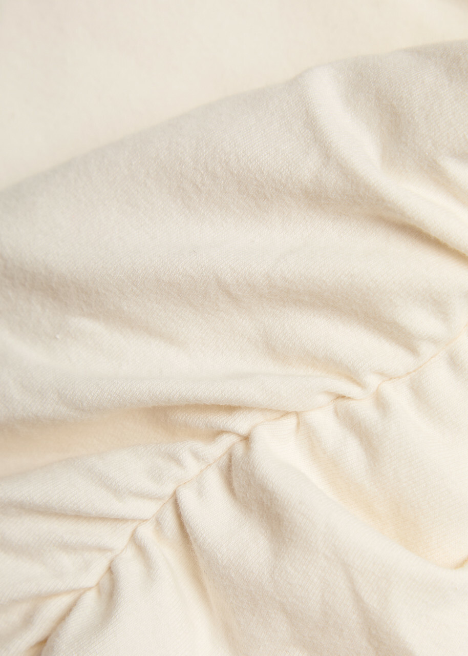 Reformation Trish Ruched Stretch-cotton top Cream