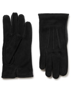 LORO PIANA - Damon Baby Cashmere-Lined Suede Gloves - Black