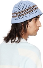 Kijun Blue Crochet Bucket Hat