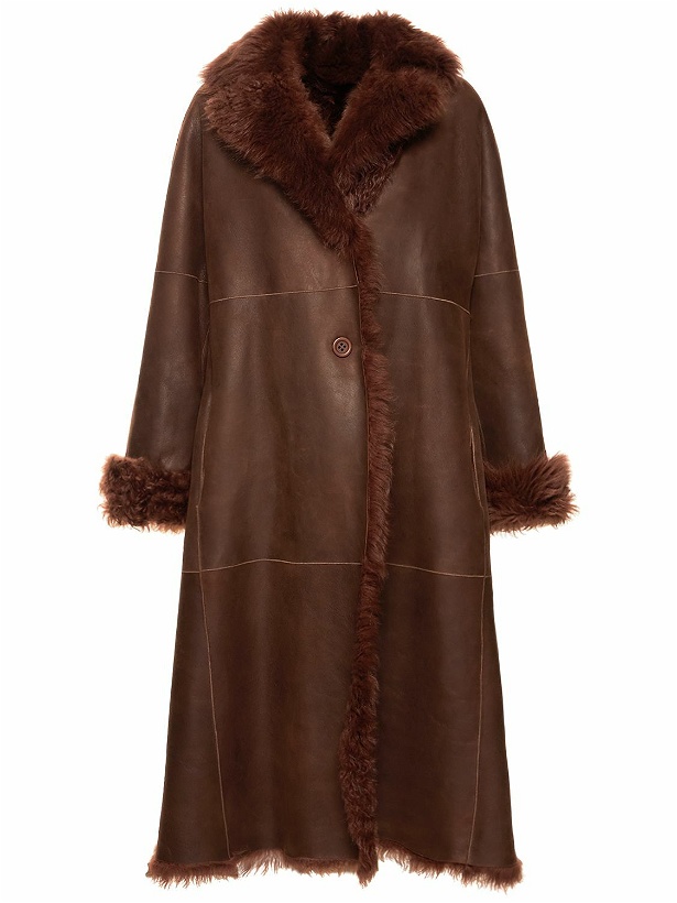 Photo: ALBERTA FERRETTI Reversible Faux Fur & Faux Leather Coat