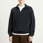 Les Tien Men's Thermal Banded Polo in Faded Black