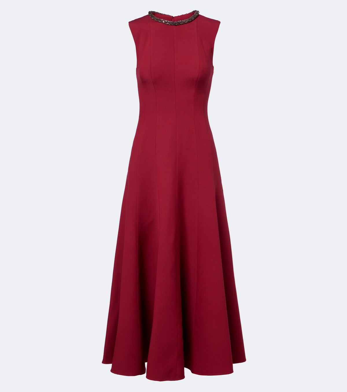Roland Mouret Embellished wool and silk midi dress