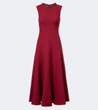 Roland Mouret Embellished wool and silk midi dress