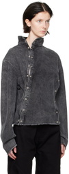 Jade Cropper Black Asymmetric Denim Jacket