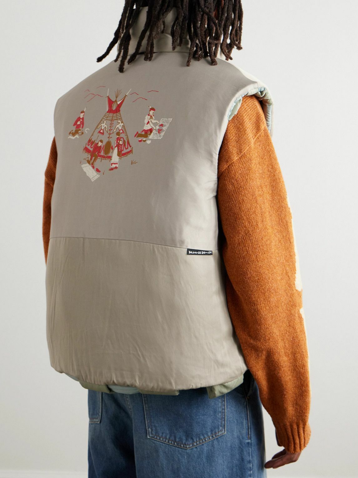 KAPITAL - Reversible Quilted Padded Shell Gilet - Green