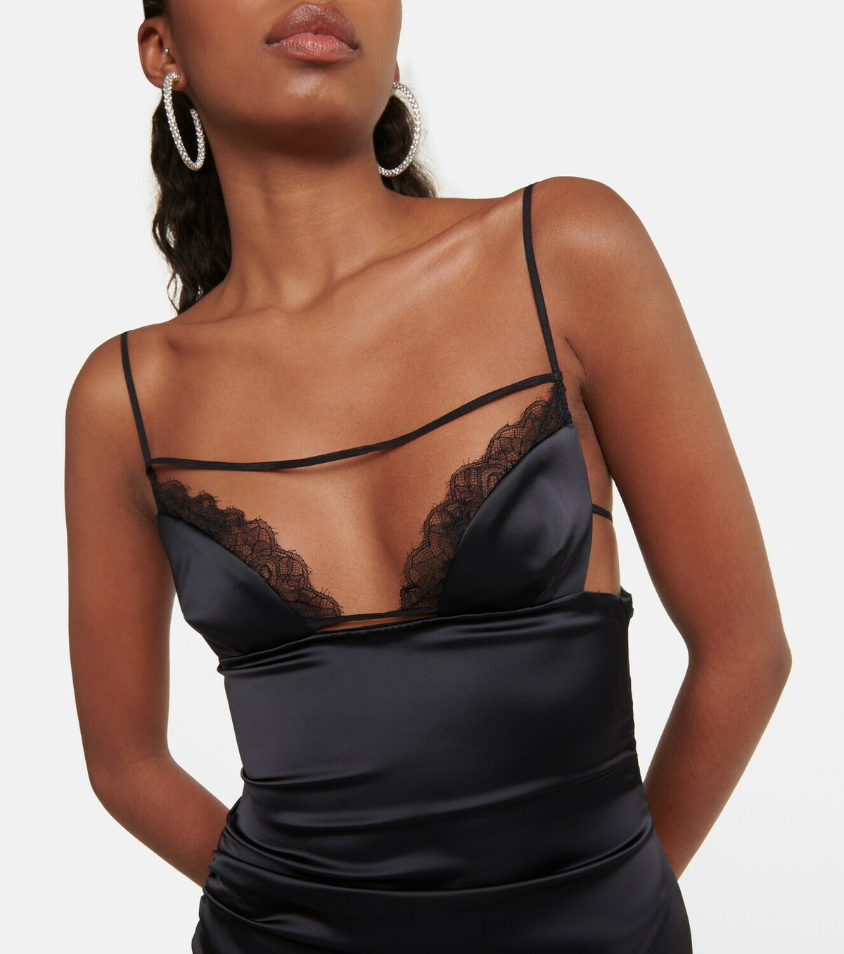 nensi dojaka layered cut out mini dress Nensi Dojaka cut-out Strappy Minidress | Black