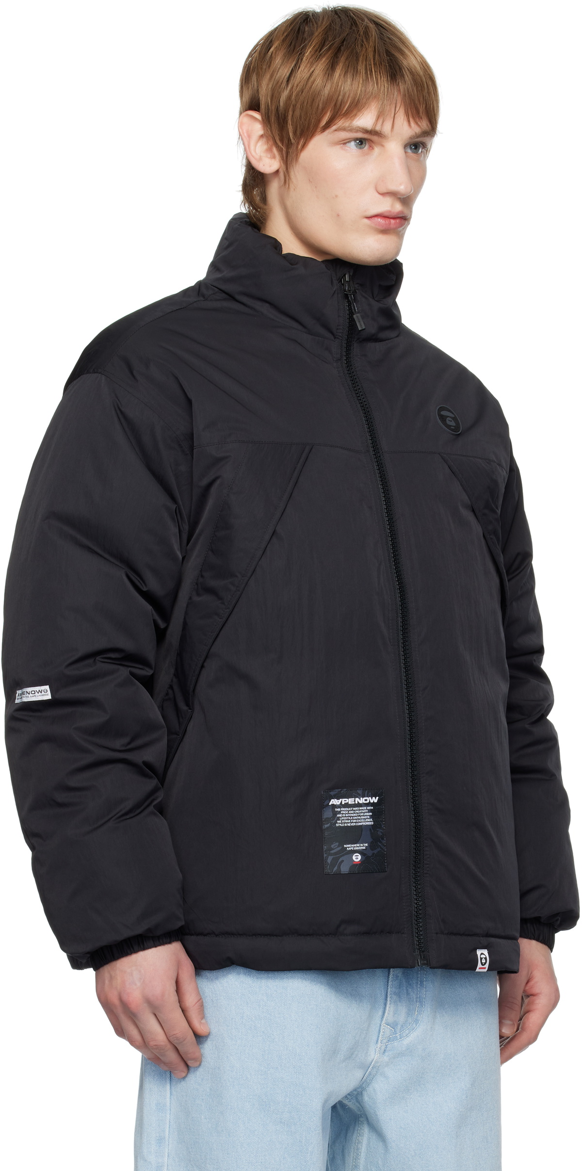 AAPE by A Bathing Ape Black 'AAPE NOW' Down Jacket AAPE by A