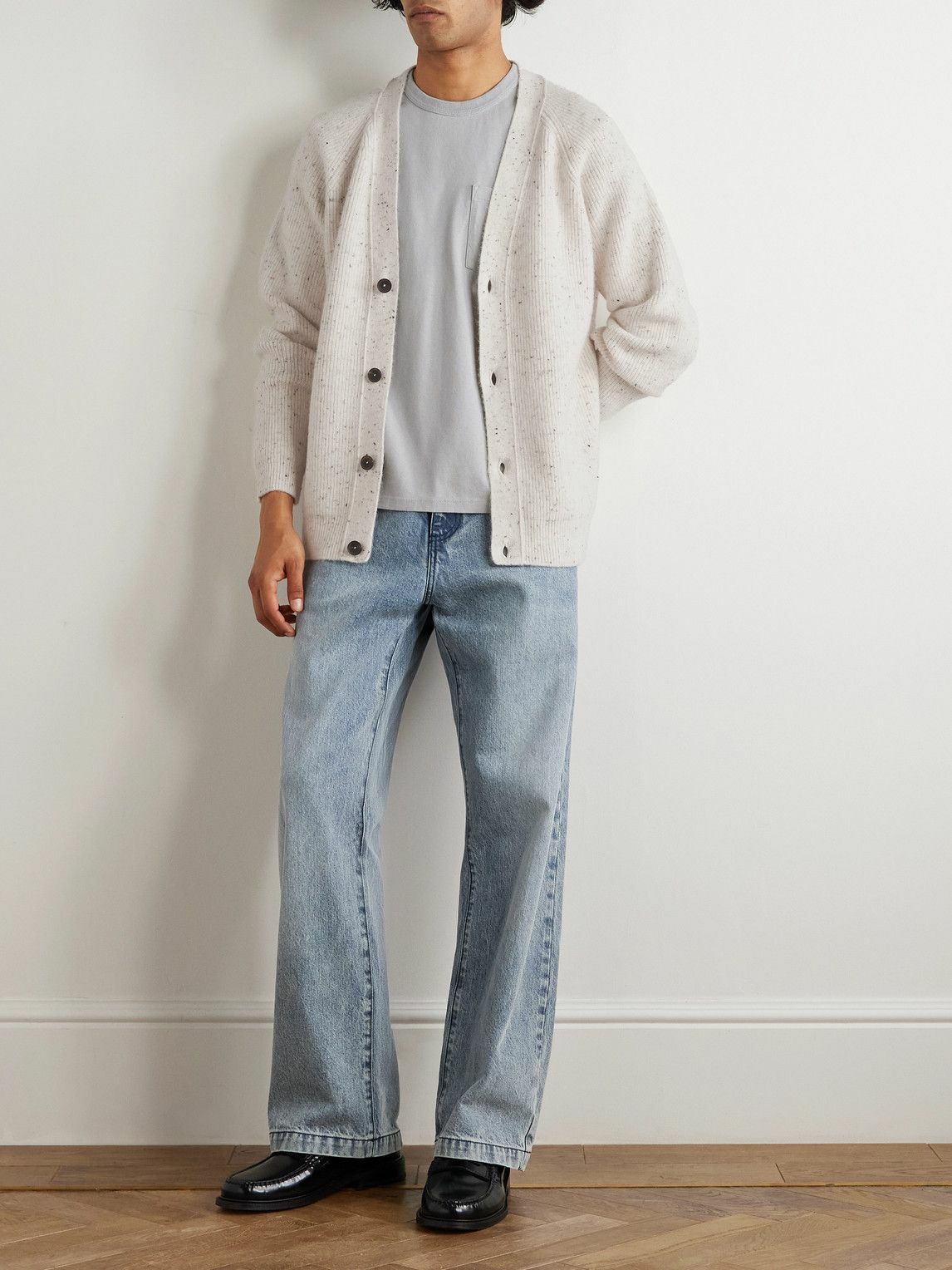 Mr P. - Ribbed-Knit Cardigan - White