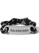 BALENCIAGA - Silver-Plated and Cord Bracelet - Black