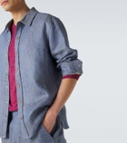 God's True Cashmere Linen denim shirt with carnelian
