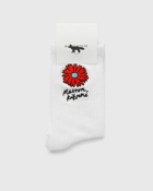 Maison Kitsune Floating Flower Sporty Socks White - Mens - Socks