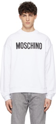 Moschino White 'Moschino' Institutional Sweatshirt